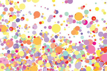 Light multicolor background, colorful vector texture with circles. Splash effect banner. Glitter dotted abstract illustration with blurred drops of rain. Pattern for web page, banner. Copy space