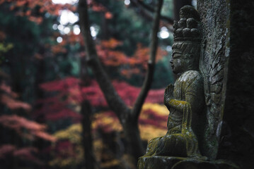 Close-up of Buddha statue at Kozan-ji temple