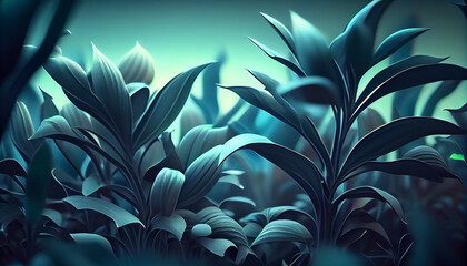 Abstract plant background wallpaper, plantation illustration graphic, nature spring concept, colorful backgrounds, by generative AI
