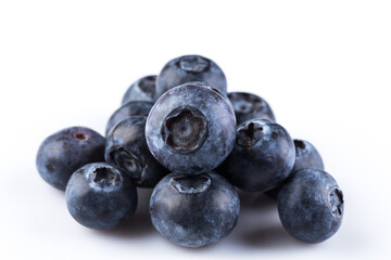 Blueberries on white background