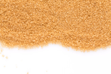 Crystals cane sugar isolated on white