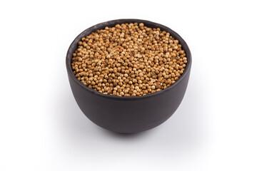 Close up of dried coriander seeds