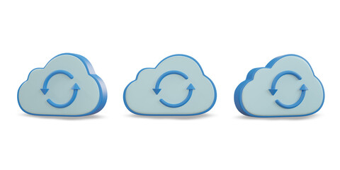 Cloud technology. icon transfer data to cloud computing concept. clipping path. 3D rendering.