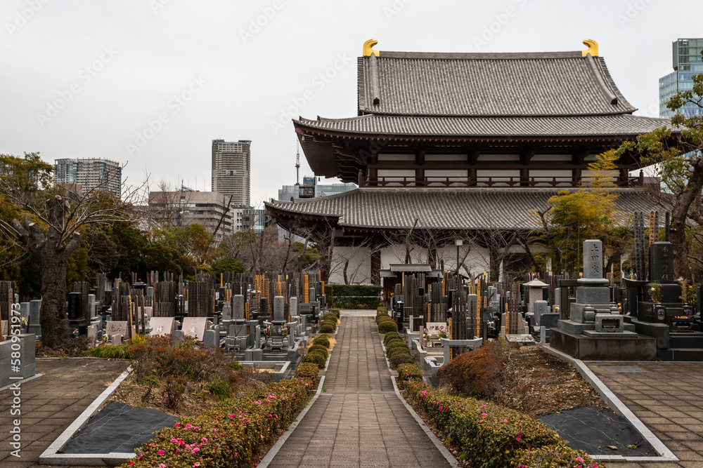 Poster a graveyard in tokyo, japan