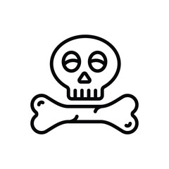 Black line icon for bones