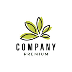 Modern and simple stylish cannabis leaf logo suitable for spa, skincare and wellness business