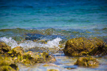 waves on the rocks