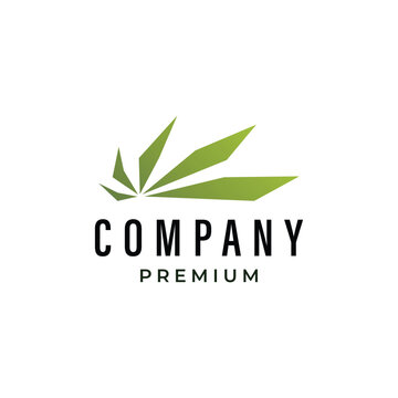 Modern and simple stylish cannabis leaf logo suitable for spa, skincare and wellness business