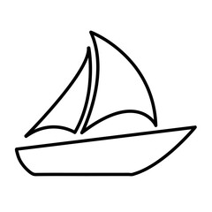 vector simple boat illustration on white background 
