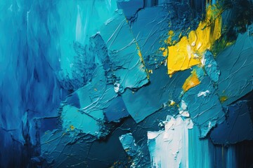 background of blue abstract art. vivid and colorful texture. modern artwork a canvas with an oil painting pieces of artwork. Draw blotches. brush strokes. modern artwork used as cover design and wall