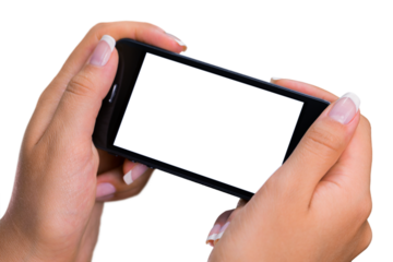 Hand Holding an iPhone with Blank Screen