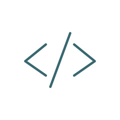 Obraz premium code icon. Thin line code icon from ai and future technology collection. Outline vector isolated on white background. Editable code symbol can be used web and mobile