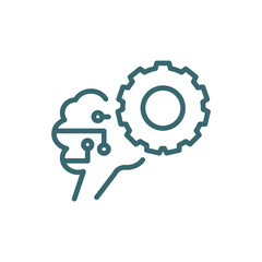 unsupervised learning icon. Thin line unsupervised learning icon from ai and future technology collection. Outline vector isolated on white background.