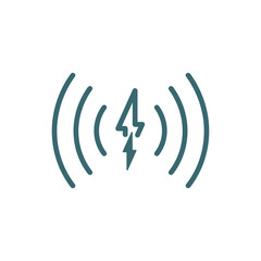 wireless charging icon. Thin line wireless charging icon from ai and future technology collection. Outline vector isolated on white background. 