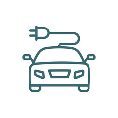 solar energy car icon. Thin line solar energy car icon from ai and future technology collection. Outline vector isolated on white background.