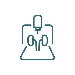 organ printing icon. Thin line organ printing icon from ai and future technology collection. Outline vector isolated on white background. Editable organ printing symbol can be used web and mobile