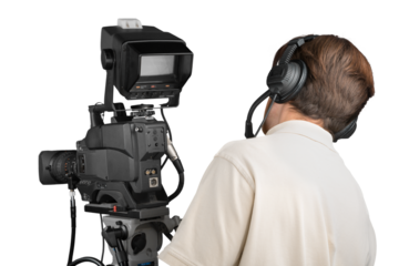 Closeup of a Camera Operator Filming