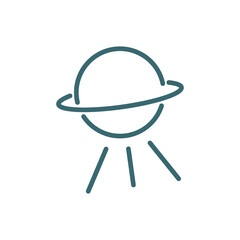 outer space icon. Thin line outer space icon from ai and future technology collection. Outline vector isolated on white background. Editable outer space symbol can be used web and mobile