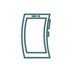 mobile flexible display icon. Thin line mobile flexible display icon from ai and future technology collection. Outline vector isolated on white background.