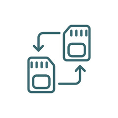 memory transfer icon. Thin line memory transfer icon from ai and future technology collection. Outline vector isolated on white background. Editable memory transfer symbol can be used web and mobile
