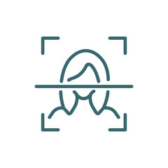 face recognition icon. Thin line face recognition icon from ai and future technology collection. 