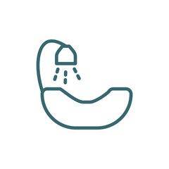 hair washer sink icon. Thin line hair washer sink icon from beauty and elegance collection. Outline vector isolated on white background. Editable hair washer sink symbol can be used web and mobile