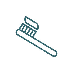 Fototapeta premium toothbrush icon. Thin line toothbrush icon from beauty and elegance collection. Outline vector isolated on white background. Editable toothbrush symbol can be used web and mobile