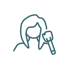 women makeup icon. Thin line women makeup icon from beauty and elegance collection. Outline vector isolated on white background. Editable women makeup symbol can be used web and mobile