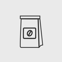 Coffee packaging vector icon illustration sign