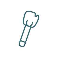 inclined makeup brush icon. Thin line inclined makeup brush icon from beauty and elegance collection. Outline vector isolated on white background.