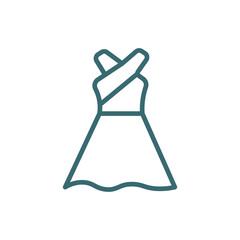 long sleeveless dress icon. Thin line long sleeveless dress icon from clothes and outfit collection. Outline vector isolated on white background.