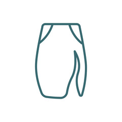 slit skirt icon. Thin line slit skirt icon from clothes and outfit collection. Outline vector isolated on white background. Editable slit skirt symbol can be used web and mobile