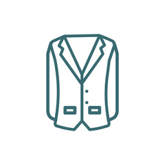 oxford wave blazer icon. Thin line oxford wave blazer icon from clothes and outfit collection. Outline vector isolated on white background. 