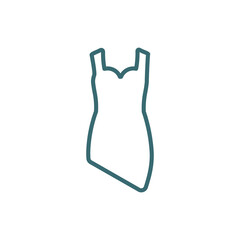 cocktail dress icon. Thin line cocktail dress icon from clothes and outfit collection. Outline vector isolated on white background. Editable cocktail dress symbol can be used web and mobile