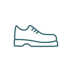 leather derby shoe icon. Thin line leather derby shoe icon from clothes and outfit collection. Outline vector isolated on white background.