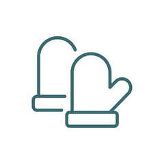 wool gloves icon. Thin line wool gloves icon from clothes and outfit collection. Outline vector isolated on white background. Editable wool gloves symbol can be used web and mobile