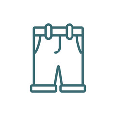 chino shorts icon. Thin line chino shorts icon from clothes and outfit collection. Outline vector isolated on white background. Editable chino shorts symbol can be used web and mobile