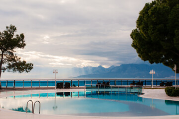 Swimming pool with beautiful sea view.