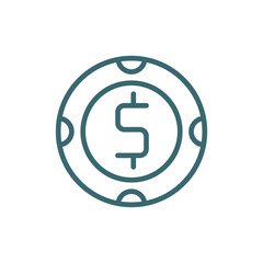 american dollar icon. Thin line american dollar icon from commerce and marketing collection. Outline vector isolated on white background. Editable american dollar symbol can be used web and mobile