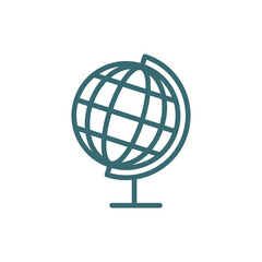 school globe icon. Thin line school globe icon from education and science collection. Outline vector isolated on white background. Editable school globe symbol can be used web and mobile