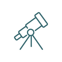 telescope icon. Thin line telescope icon from education and science collection. Outline vector isolated on white background. Editable telescope symbol can be used web and mobile