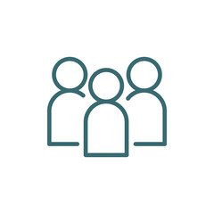 group of people icon. Thin line group of people icon from education and science collection. Outline vector isolated on white background. Editable group of people symbol can be used web and mobile