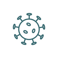 Obraz premium virus icon. Thin line virus icon from education and science collection. Outline vector isolated on white background. Editable virus symbol can be used web and mobile