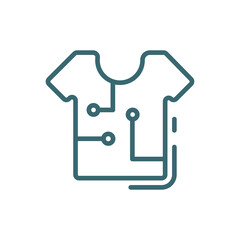 smart clothing icon. Thin line smart clothing icon from automation and high tech collection. Outline vector isolated on white background. Editable smart clothing symbol can be used web and mobile