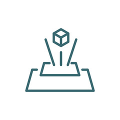 hologram icon. Thin line hologram icon from automation and high tech collection. Outline vector isolated on white background. Editable hologram symbol can be used web and mobile