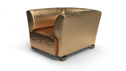 3d render Gleaming Gold Chairs for Formal Receptions