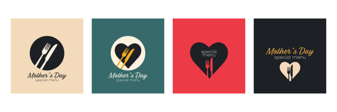 Mother's Day special menu set. Modern minimal design.