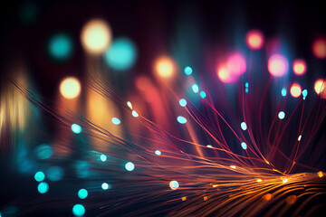 fiber optic in warm colored background