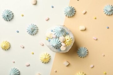 Concept of Easter, spring holy holiday concept, top view