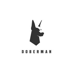 dobermann pinscher dog logo vector icon illustration